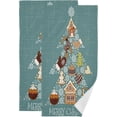 thumbnail image 1 of Merry Christmas Tree Hand Towels, Ginger Bread Kitchen Towel Ultra Soft and Absorbent,Decorative Fingertip Face Towel for Bathroom Hotel, 2 PCS, 28.3"x 14.4", 1 of 6