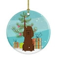 thumbnail image 1 of Merry Christmas Tree Irish Water Spaniel Ceramic Ornament, 1 of 1