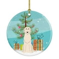 thumbnail image 1 of Merry Christmas Tree Irish Wolfhound Ceramic Ornament, 1 of 3