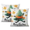 thumbnail image 1 of Merry Christmas Tree Joy Holiday Throw Pillow Case Modern Throw Pillow Case 2 Pack Vintage Throw Cushion Case for Couch Sofa Bed Farmhouse, 1 of 1