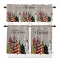 thumbnail image 1 of Merry Christmas Tree Kitchen Curtains and Valances Set, Graffiti Winter Snowflake Xmas Gray Rod Pocket Window Valance Window Curtain Panels for Living Room Bedroom Laundry, 27.5x24in, 3 Pieces, 1 of 7