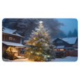 thumbnail image 1 of Merry Christmas Christmas Tree Linen Nonslip Floor Mat, Entryway Doormat Durable Low-Profile Mat Home Decor, Rug Washable Kitchen Bathroom Laundry Bedroom Living Room Door Mats 30x17in, 1 of 6