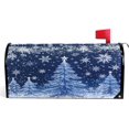 thumbnail image 1 of Merry Christmas Tree Magnetic Mailbox Cover Large 21 X 25 in Winter Snowflake Snow Blue White Xmas Mail Box Covers Decals Wraps Post Box Outdoor Decorations, 1 of 6