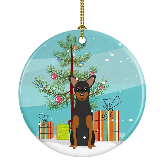 Merry Christmas Tree Manchester Terrier Ceramic Ornament