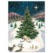 Merry Christmas Tree & Manger Religious Christmas Cards - Set of 18 Cards
