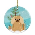 thumbnail image 1 of Merry Christmas Tree Pekingnese Fawn Sable Ceramic Ornament, 1 of 1