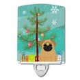 thumbnail image 1 of Merry Christmas Tree Pug Brown Ceramic Night Light, 1 of 2
