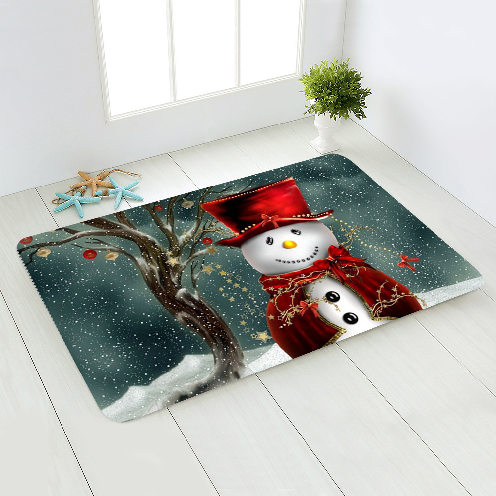 Merry Christmas Tree Red Truck Door Mats Fashion Santa Moose Floor Mat