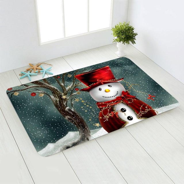 Merry Christmas Tree Red Truck Door Mats Fashion Santa Moose Floor Mat