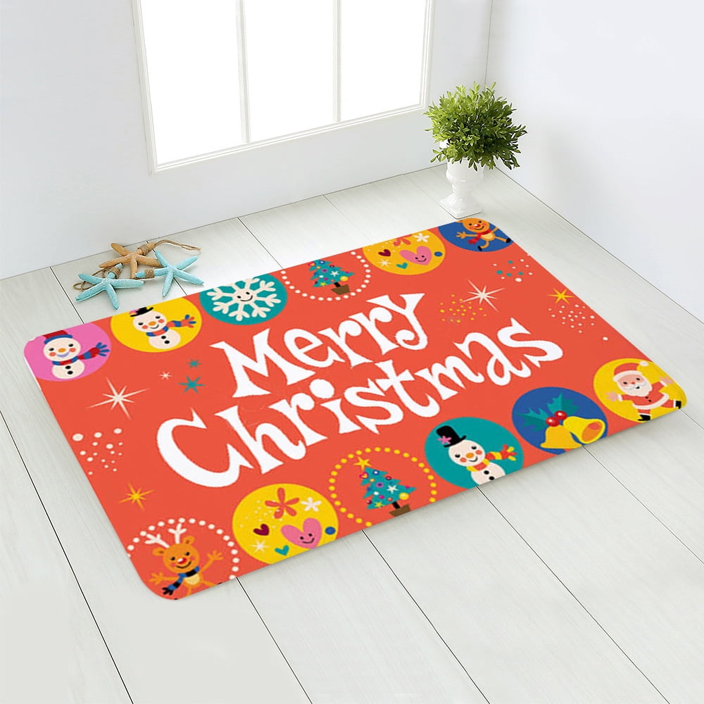 Merry Christmas Tree Red Truck Door Mats Fashion Santa Moose Floor Mat