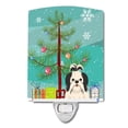 thumbnail image 1 of Caroline's Treasures BB4213CNL Merry Christmas Tree Shih Tzu Black White Ceramic Night Light, 6x4x3", multicolor, 1 of 2