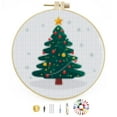 thumbnail image 1 of Merry Christmas Tree Stamped Cross Stitch Kits for Beginners with Hoop Simple Patterns 11CT Counted Embroidery Needlepoint Crafts Arts for DIY Enthusiasts and Home Decor 26x26cm(4), 1 of 8