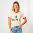 thumbnail image 1 of Merry Christmas Tree Stars - Women's Ringer Graphic T-Shirt, 1 of 7