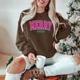 thumbnail image 1 of Merry Christmas Tree Sweatshirts for Women Graphic Crewneck Oversized Sweater Cotton Tops Printed Long Sleeve (X-Large, Khaki 02), 1 of 6