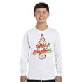 thumbnail image 1 of Merry Christmas Tree Xmas Long Sleeve Shirts for Kids - Youth XS S M L XL - Merry Christmas Holiday Funny Xmas Tee for Boys for Girls, 1 of 2
