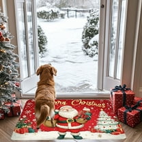 Merry Christmas Trees Christmas Decorative Doormat (16"x24"), Xmas Doormat Floor Mat Front Door Rug for Indoor Outdoor