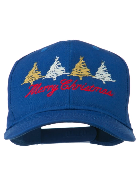 Merry Christmas Trees Embroidered Cap - Royal OSFM