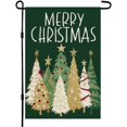thumbnail image 1 of Merry Christmas Trees Garden Flag 12x18 Inch Double Sided Small Burlap Holiday Yard Decoration for Outside (Green), 1 of 6