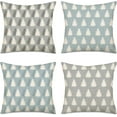 thumbnail image 1 of Merry Christmas Trees Grey Blue Snowflake Throw Pillow Covers Winter Xmas Square Decorative Pillow Cases Cushion Cover Outdoor Decorations Sofa Cotton Linen 16x16 Inch, 1 of 6