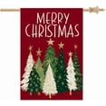 thumbnail image 1 of Merry Christmas Trees House Flag 28x40 Inch Double Sided for Outside Large Burlap Red Holiday Yard Decoration CF1625-40, 1 of 6
