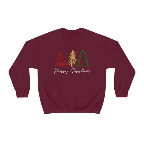 Merry Christmas Trees Unisex Crewneck Sweatshirt