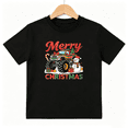 thumbnail image 1 of Merry Christmas Truck Boys Graphic Tee, Cool Monster Truck Snowman 100% Cotton Kids Short Sleeve T-Shirt, 1 of 5