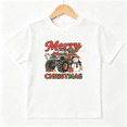 thumbnail image 1 of Merry Christmas Truck Boys Graphic Tee, Cool Monster Truck Snowman 100% Cotton Kids Short Sleeve T-Shirt, 1 of 5