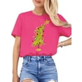 thumbnail image 1 of Woman Christmas Tshirt Christmas Tree Graphic Shirt Casual Crewneck Short Sleeve Pink Top, 1 of 5