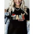 thumbnail image 1 of Merry Christmas Tshirt Mama Letter Print Short Sleeve Shirt for Women, 1 of 4