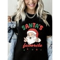 thumbnail image 1 of Merry Christmas Tshirt Santa Print Short Sleeve Shirt for Women, 1 of 4