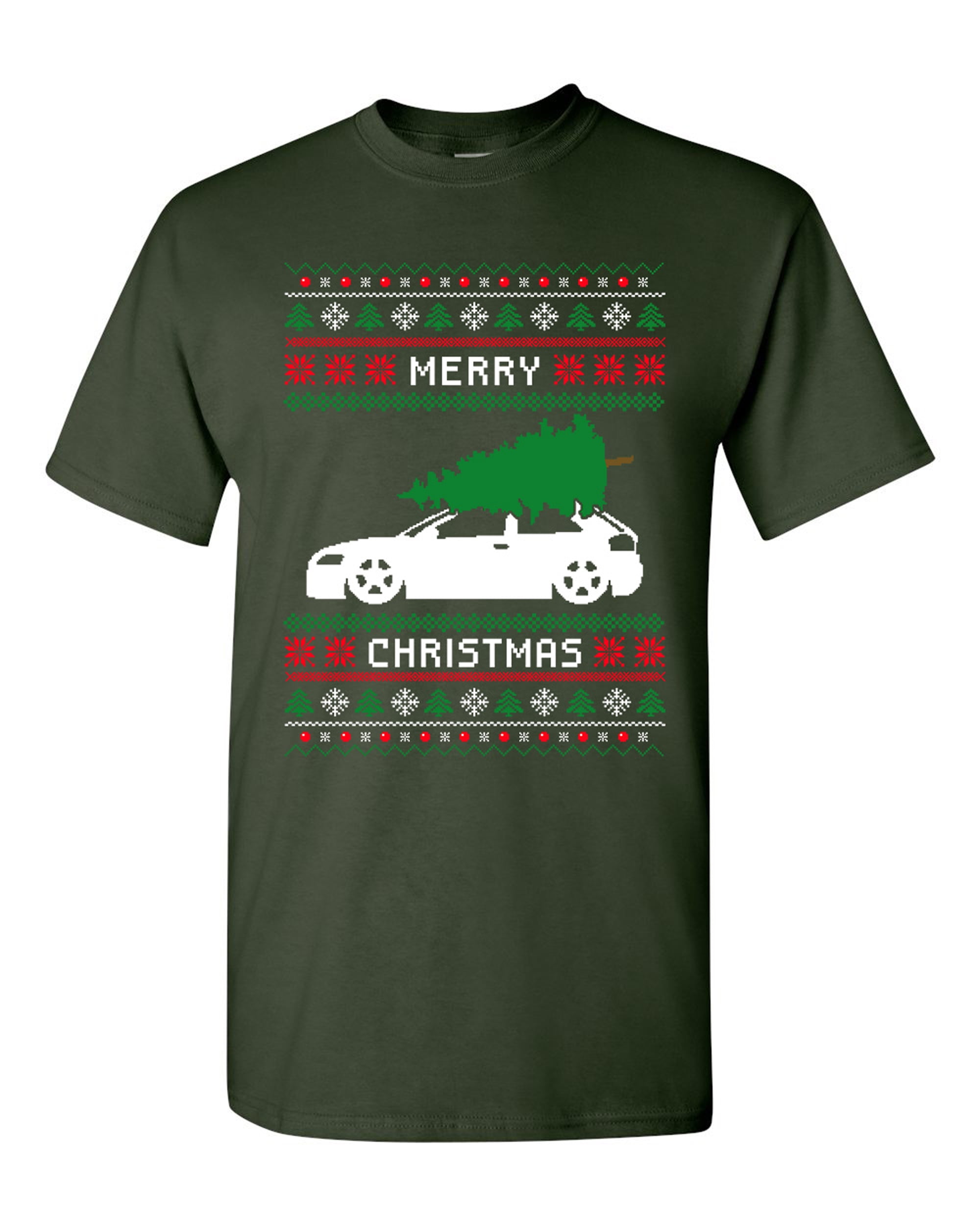 Merry Christmas Ugly Xmas Tree Funny Humor DT Adult TShirt Tee