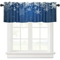 thumbnail image 1 of Merry Christmas Valance Curtains Winter White Snowflakes Christmas Blue Aesthetic Art Printed Rod Pocket Curtain Valance for Kitchen Bedroom Living Room Decor 1 Panel W54xL18 Inch, 1 of 6