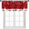 thumbnail image 1 of Merry Christmas Valance Curtains, Xmas Ball Winter Snowflakes Glitter New Year Winter Holiday Party Red Window Treatment Valances for Kitchen Living Room Bedroom, 54x18 Inch, 1 of 6