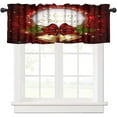 thumbnail image 1 of Merry Christmas Valance Curtains,Xmas Baubles Snowflakes Pine Trees Decors Xmas Holiday Theme Print Small Window Treatments For Kitchen Living Room Decor Rod Pocket Valances 54x18 Inch,1 Panel, 1 of 6