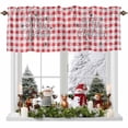 thumbnail image 1 of Merry Christmas Valances for Windows, 42 x 18in, Red White Buffalo Plaid Xmas Snowflakes Rod Pocket Kitchen Valance Curtain Light Filtering Window Treatments for Living Room Bedroom, 1 Panel, 1 of 7