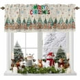 thumbnail image 1 of Merry Christmas Valances for Windows, 54 x 18in, Gingerbread Man Snowflake Winter Linen Rod Pocket Kitchen Valance Curtain Light Filtering Window Treatments for Living Room Bedroom, 1 Panel, 1 of 7