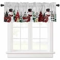thumbnail image 1 of Merry Christmas Valances for Windows, Christmas Snowman Snowflakes Tree Grey Light Filtering Window Treatment Valances, Rod Pocket Small Curtains for Kitchen/Bathroom, 42"x12", 1 of 9