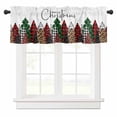 thumbnail image 1 of Merry Christmas Valances for Windows Green Red Plaid Buffalo Xmas Tree Rod Pocket Curtain Valance Window Treatment Short Curtains for Kitchen Living Room, 58"x16", 1 of 5