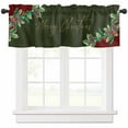 thumbnail image 1 of Merry Christmas Valances for Windows, Pine Cone Leaf Dark Green Background Light Filtering Window Treatment Valances, Rod Pocket Small Curtains for Kitchen/Bathroom, 42"x12", 1 of 9