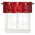 thumbnail image 1 of Merry Christmas Valances for Windows Xmas Tree Abstract Gold Shinny Red Bottom Rod Pocket Curtain Valance Window Treatment Short Curtains for Kitchen Living Room, 60"x14", 1 of 5