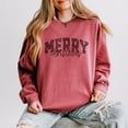thumbnail image 1 of Merry Christmas Varsity Checkered - Lightweight Garment Dyed Sweatshirt, 1 of 3