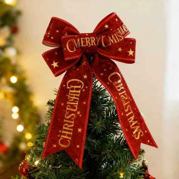 Merry Christmas Velvet Wired Edge Ribbon 2.48Inch 3 Yards Christmas Ribbon Gift Wrapping Ribbon Christmas Tree Decor, Christmas Decoration Bow Wreath, Red