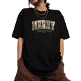 thumbnail image 1 of Merry Christmas Vintage Graphic Tee T-Shirt Top Breathable Print Short Sleeve Round Neck Black S-5XL, 1 of 5