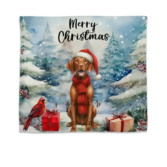 Merry Christmas Vizsla Enjoys Woofmas Winter Xmas Holiday Tapestry Vizslas Dog Lover Gifts Idea Wall Hanging Backdrop Home Decor - 02022
