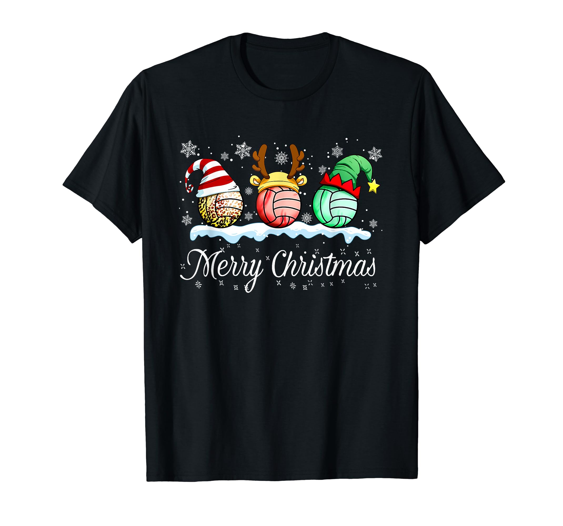 Merry Christmas Volleyball Santa Hat Elf Reindeer Volleyball TShirt