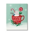 thumbnail image 1 of Merry Christmas Warm Cocoa Holiday Graphic Art Gallery Wrapped Canvas Print Wall Art, 1 of 7