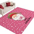 thumbnail image 1 of Merry Christmas Washable Area Rug 5 x 7 ft Santa Claus Portrait Pink Speckled Background Soft Non‑Slip Rugs Stain Repellent Indoor Mats for Living‑Room, Formal Dining Room, Recreation Room, 1 of 9