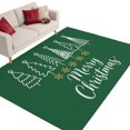 thumbnail image 1 of Merry Christmas Washable Area Rug 9 x 12 ft Rustic White Xmas Tree Snowflakes Green Backdop Soft Non‑Slip Rugs Stain Repellent Indoor Mats for Expansive Great‑Room, Living‑Dining Open Space, 1 of 9