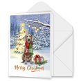 thumbnail image 1 of Merry Christmas Weimaraner Snowy Winter with Gifts Tree Decorations 5x7in Folded Greeting Card Weim Gray Ghost Dog Lover Single Note Card with Envelope - 12020, 1 of 5