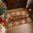 thumbnail image 1 of Merry Christmas Welcome Door Mat, Christmas Snowflake Floor Rug, 29.53x17.72inch, Entrance Door Rug for Xmas Indoor Outdoor Home Bathroom Decor, 1 of 6
